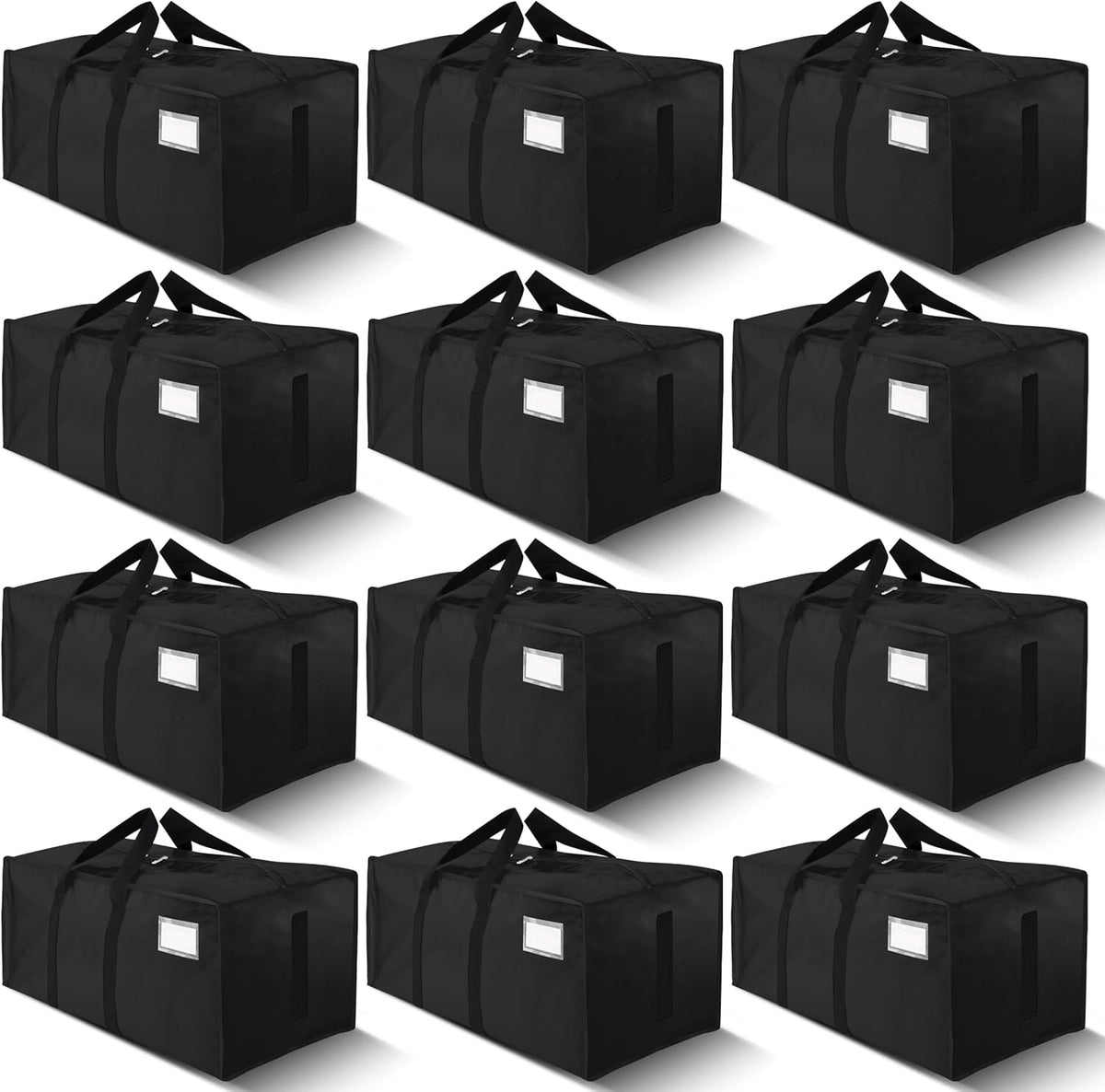 Supports 200lbs Heavy Duty Moving Bags - Strong Zipper & Wrap-Around Handles - Water-Resistant Storage Totes, Durable Alternative to Moving Boxes - 8 Pack - Semi-Transparent