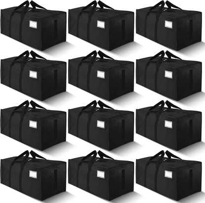 Supports 200lbs Heavy Duty Moving Bags - Strong Zipper & Wrap-Around Handles - Water-Resistant Storage Totes, Durable Alternative to Moving Boxes - 8 Pack - Semi-Transparent