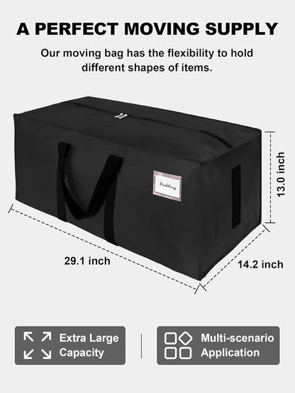 Supports 200lbs Heavy Duty Moving Bags - Strong Zipper & Wrap-Around Handles - Water-Resistant Storage Totes, Durable Alternative to Moving Boxes - 8 Pack - Semi-Transparent