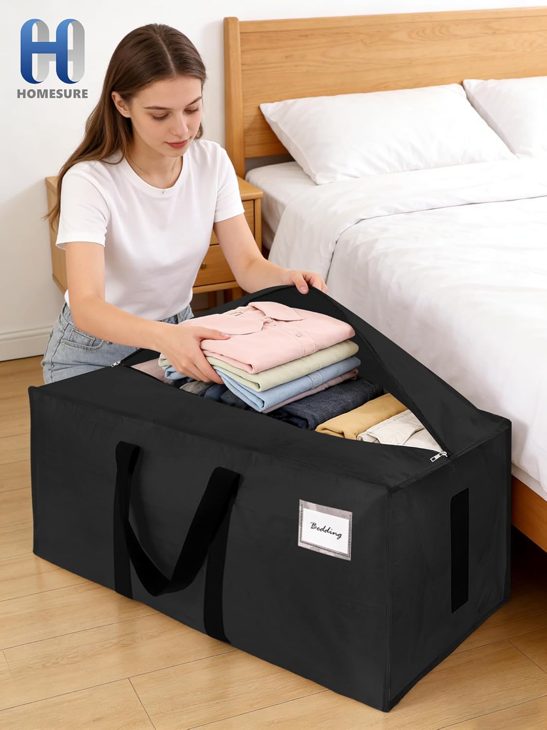 Supports 200lbs Heavy Duty Moving Bags - Strong Zipper & Wrap-Around Handles - Water-Resistant Storage Totes, Durable Alternative to Moving Boxes - 8 Pack - Semi-Transparent