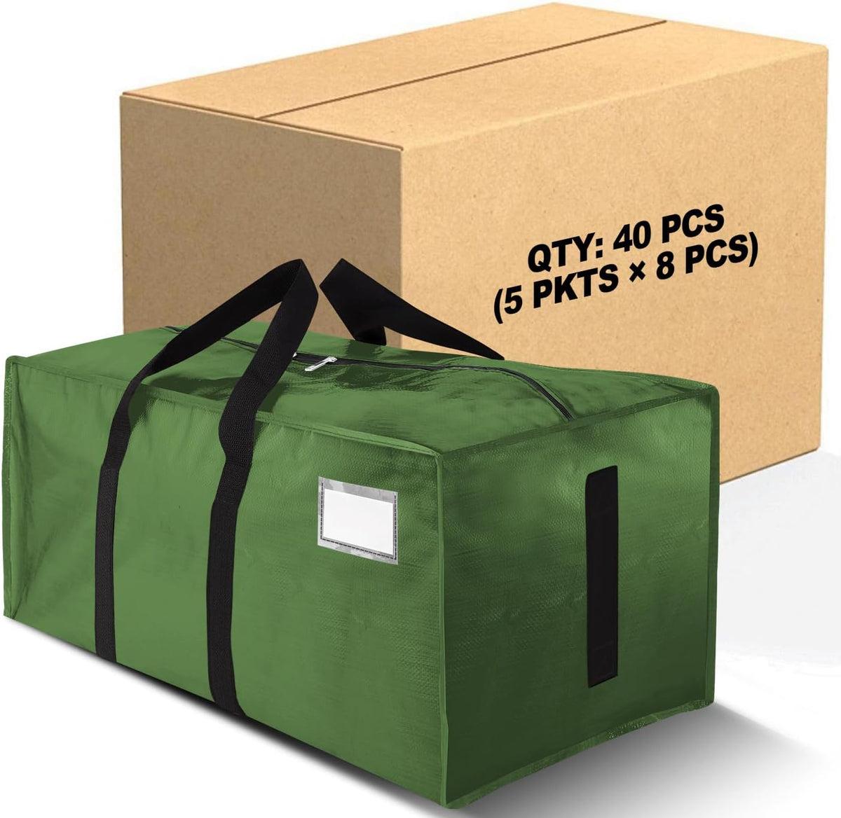Supports 200lbs Heavy Duty Moving Bags - Strong Zipper & Wrap-Around Handles - Water-Resistant Storage Totes, Durable Alternative to Moving Boxes - 8 Pack - Semi-Transparent