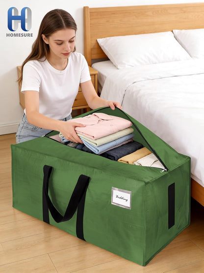 Supports 200lbs Heavy Duty Moving Bags - Strong Zipper & Wrap-Around Handles - Water-Resistant Storage Totes, Durable Alternative to Moving Boxes - 8 Pack - Semi-Transparent