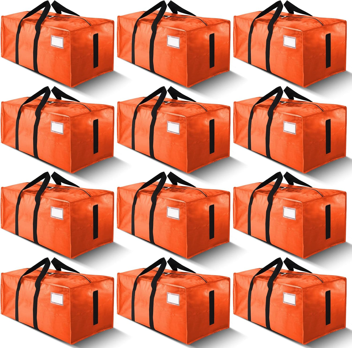 Supports 200lbs Heavy Duty Moving Bags - Strong Zipper & Wrap-Around Handles - Water-Resistant Storage Totes, Durable Alternative to Moving Boxes - 8 Pack - Semi-Transparent