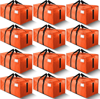 Supports 200lbs Heavy Duty Moving Bags - Strong Zipper & Wrap-Around Handles - Water-Resistant Storage Totes, Durable Alternative to Moving Boxes - 8 Pack - Semi-Transparent