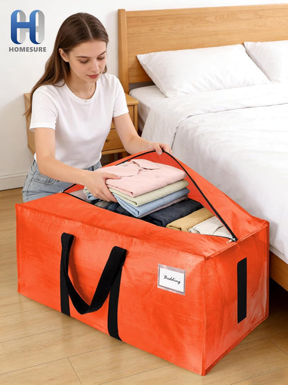 Supports 200lbs Heavy Duty Moving Bags - Strong Zipper & Wrap-Around Handles - Water-Resistant Storage Totes, Durable Alternative to Moving Boxes - 8 Pack - Semi-Transparent