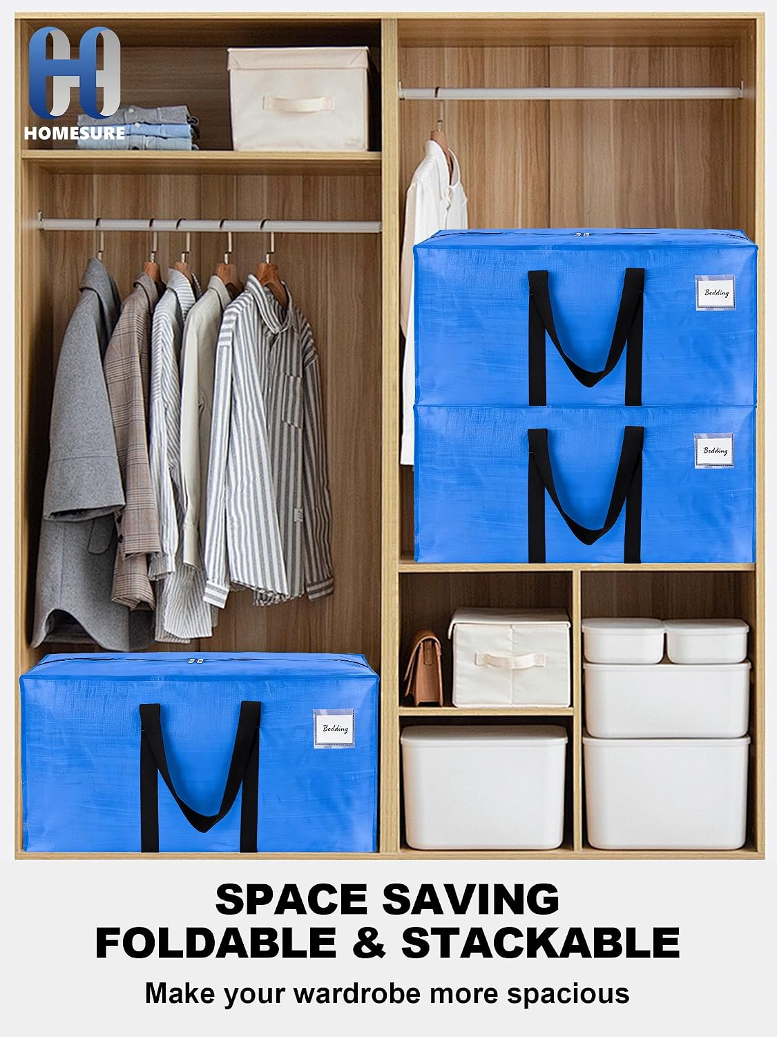 Supports 200lbs Heavy Duty Moving Bags - Strong Zipper & Wrap-Around Handles - Water-Resistant Storage Totes, Durable Alternative to Moving Boxes - 8 Pack - Semi-Transparent