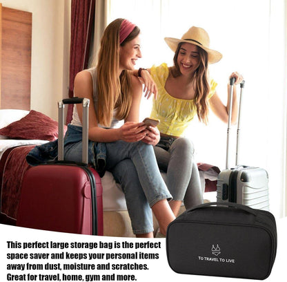 Travel Bra Underwaer Organizer Compact Lingerie Box Fornight Toiletry Bag, Portable Multi-Functional Underwear Organizer Case with Handle Travel Storage Bag Cube Cosmetic Bag