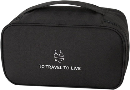 Travel Bra Underwaer Organizer Compact Lingerie Box Fornight Toiletry Bag, Portable Multi-Functional Underwear Organizer Case with Handle Travel Storage Bag Cube Cosmetic Bag
