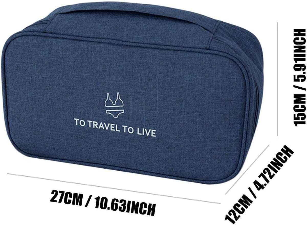 Travel Bra Underwaer Organizer Compact Lingerie Box Fornight Toiletry Bag, Portable Multi-Functional Underwear Organizer Case with Handle Travel Storage Bag Cube Cosmetic Bag