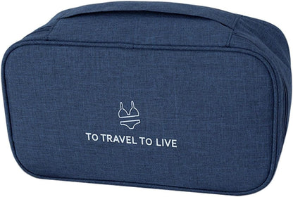 Travel Bra Underwaer Organizer Compact Lingerie Box Fornight Toiletry Bag, Portable Multi-Functional Underwear Organizer Case with Handle Travel Storage Bag Cube Cosmetic Bag