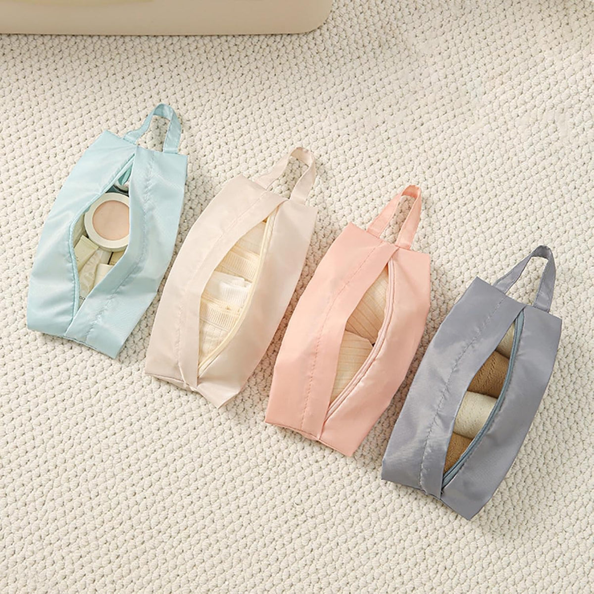 Water Travel Organiser with Carry Handle Foldable Storage for Clothes Cosmetics Toiletries Travel Underwear Storage Bag