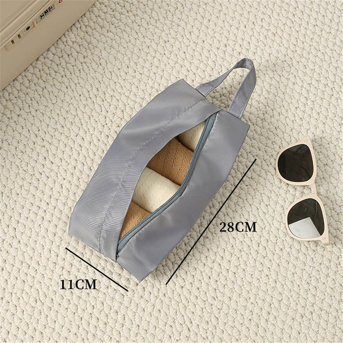 Water Travel Organiser with Carry Handle Foldable Storage for Clothes Cosmetics Toiletries Travel Underwear Storage Bag
