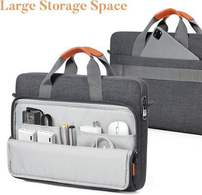 15 15.6 16 inch Laptop Bag Carrying Case | Water-Repellent Fabric Computer PC Shoulder Briefcase, Lightweight Toploader, Business Casual or School