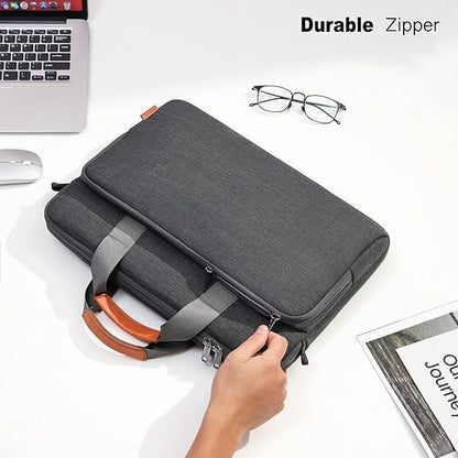 15 15.6 16 inch Laptop Bag Carrying Case | Water-Repellent Fabric Computer PC Shoulder Briefcase, Lightweight Toploader, Business Casual or School