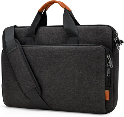 15 15.6 16 inch Laptop Bag Carrying Case | Water-Repellent Fabric Computer PC Shoulder Briefcase, Lightweight Toploader, Business Casual or School