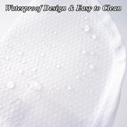 Standing Toiletry Bag, Foldable Self Standing Travel Toiletry Pouch, Mesh Large Capacity Cosmetic Waterproof Bag Clear Hanging Travel Toiletry Bags for Toothbrush & Toiletries (White)