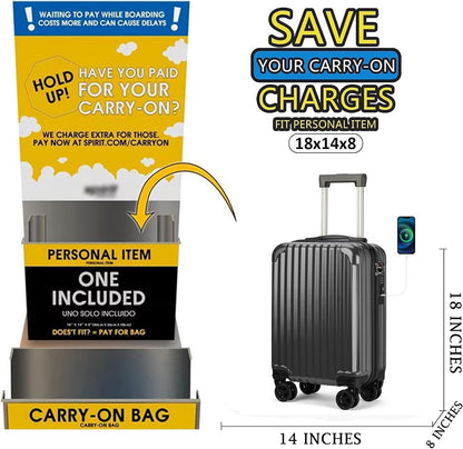 Personal Item Suitcase 18x14x8 Inches Hardside Built In TSA Lock & USB Port Lightweight Luggage With Removable Silent Wheels Underseat Carry-On Bag For Spirit and Frontier and More (Yellow)