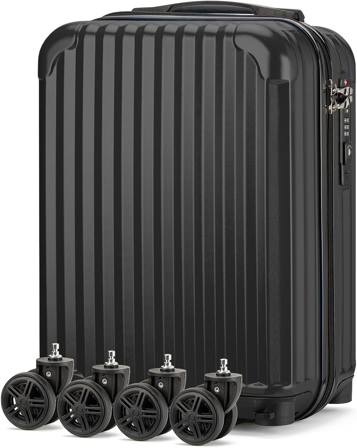 Personal Item Suitcase 18x14x8 Inches Hardside Built In TSA Lock & USB Port Lightweight Luggage With Removable Silent Wheels Underseat Carry-On Bag For Spirit and Frontier and More (Yellow)