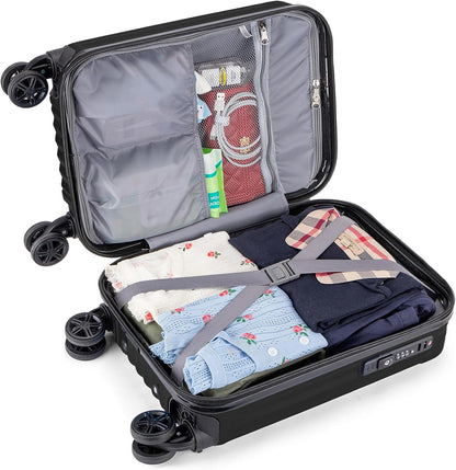Personal Item Suitcase 18x14x8 Inches Hardside Built In TSA Lock & USB Port Lightweight Luggage With Removable Silent Wheels Underseat Carry-On Bag For Spirit and Frontier and More (Yellow)