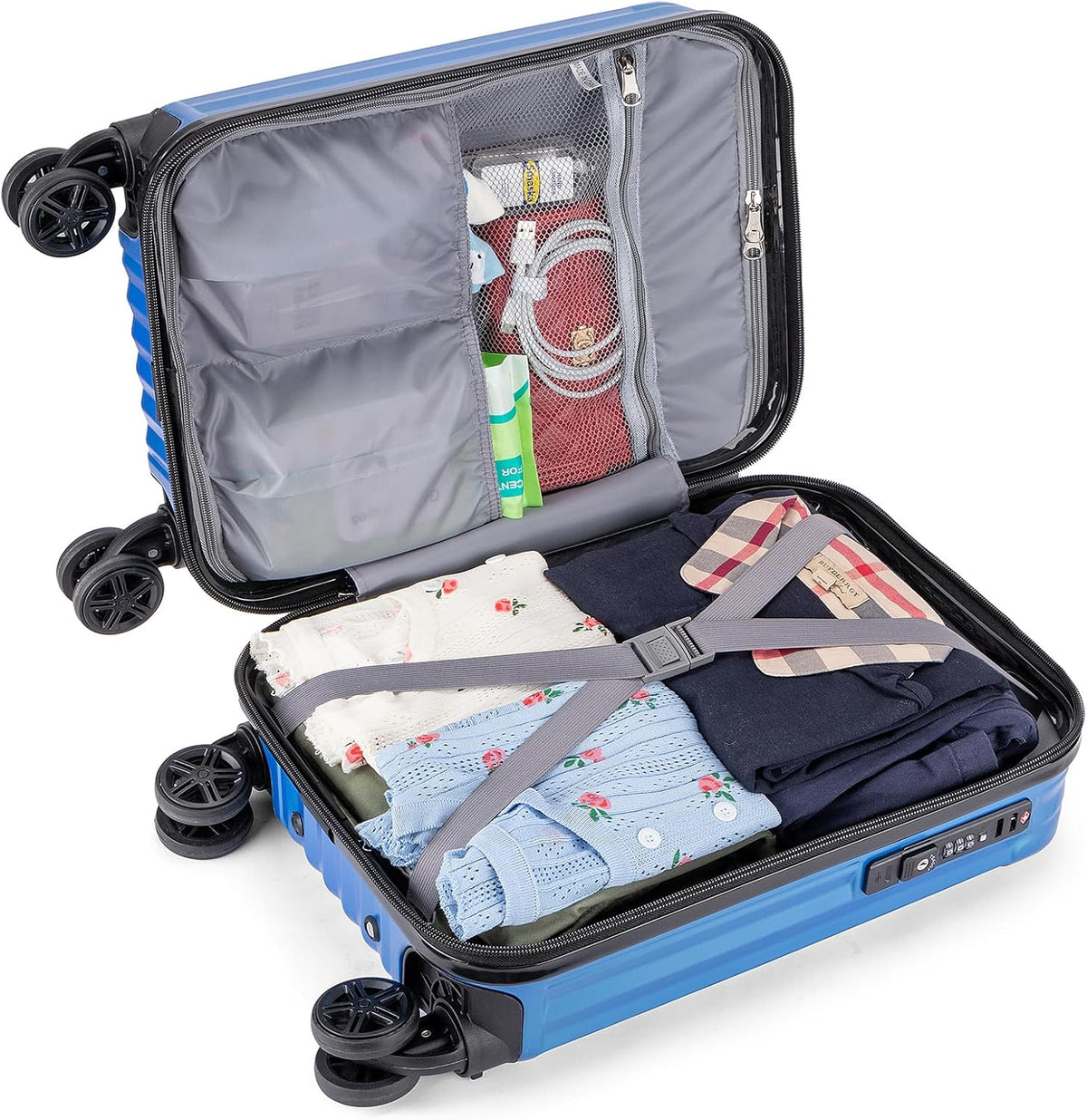 Personal Item Suitcase 18x14x8 Inches Hardside Built In TSA Lock & USB Port Lightweight Luggage With Removable Silent Wheels Underseat Carry-On Bag For Spirit and Frontier and More (Yellow)