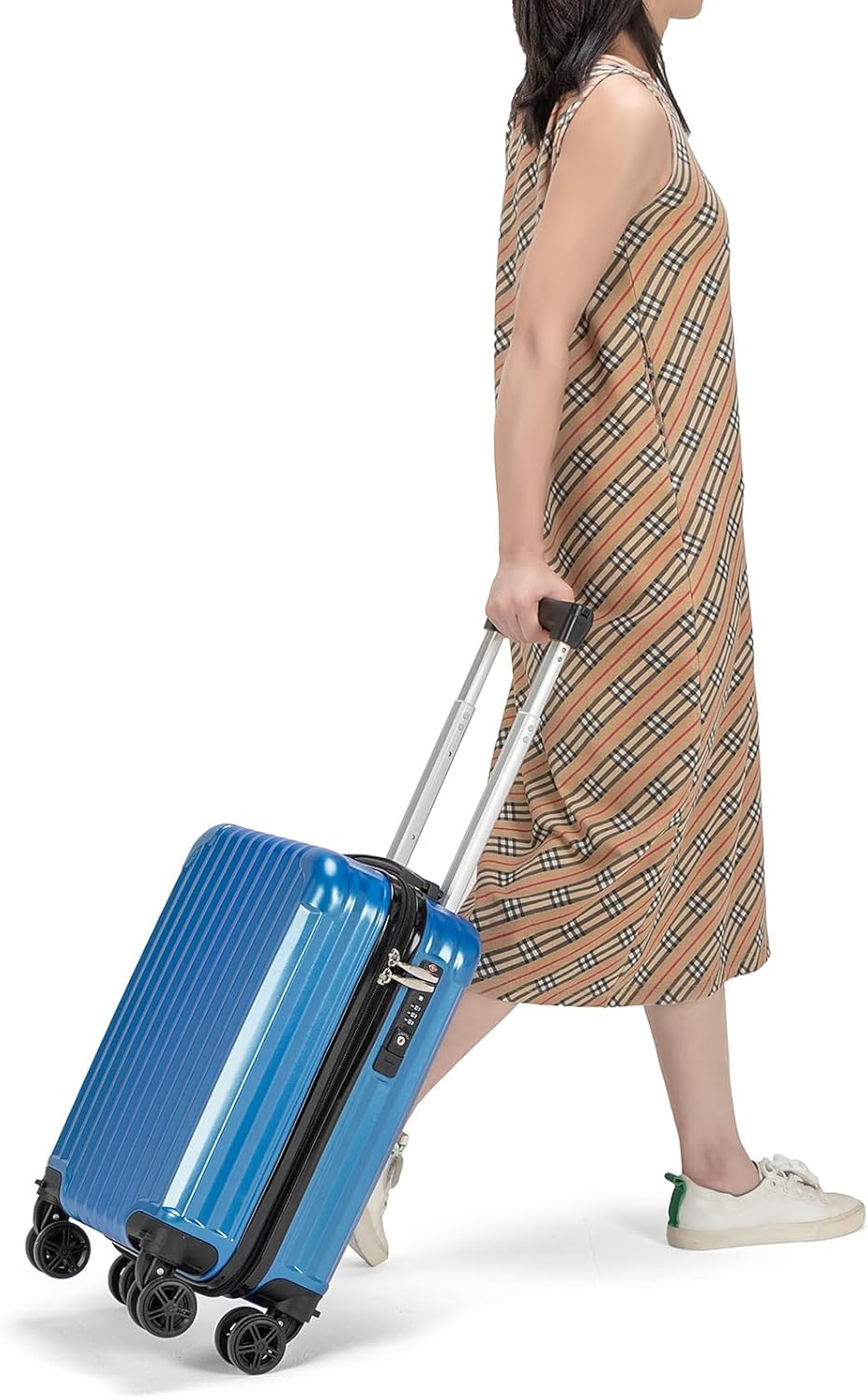 Personal Item Suitcase 18x14x8 Inches Hardside Built In TSA Lock & USB Port Lightweight Luggage With Removable Silent Wheels Underseat Carry-On Bag For Spirit and Frontier and More (Yellow)