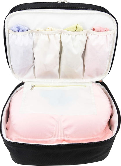 Travel Organizer Underwear Bag - Large Double Layer Packing Storage Bag – Fits Large Bra, Socks, Underpants, Cosmetic, Toiletry kit