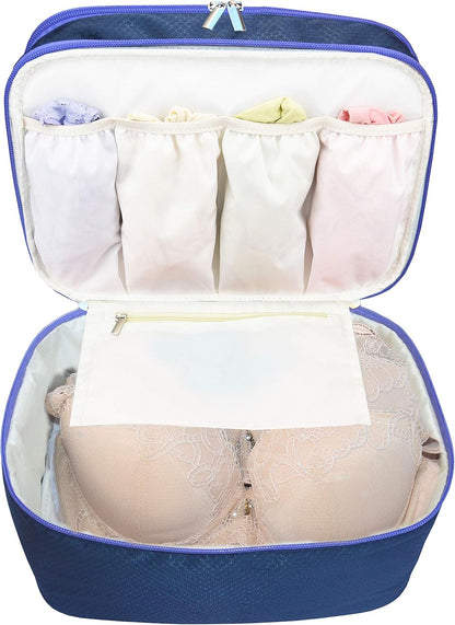 Travel Organizer Underwear Bag - Large Double Layer Packing Storage Bag – Fits Large Bra, Socks, Underpants, Cosmetic, Toiletry kit