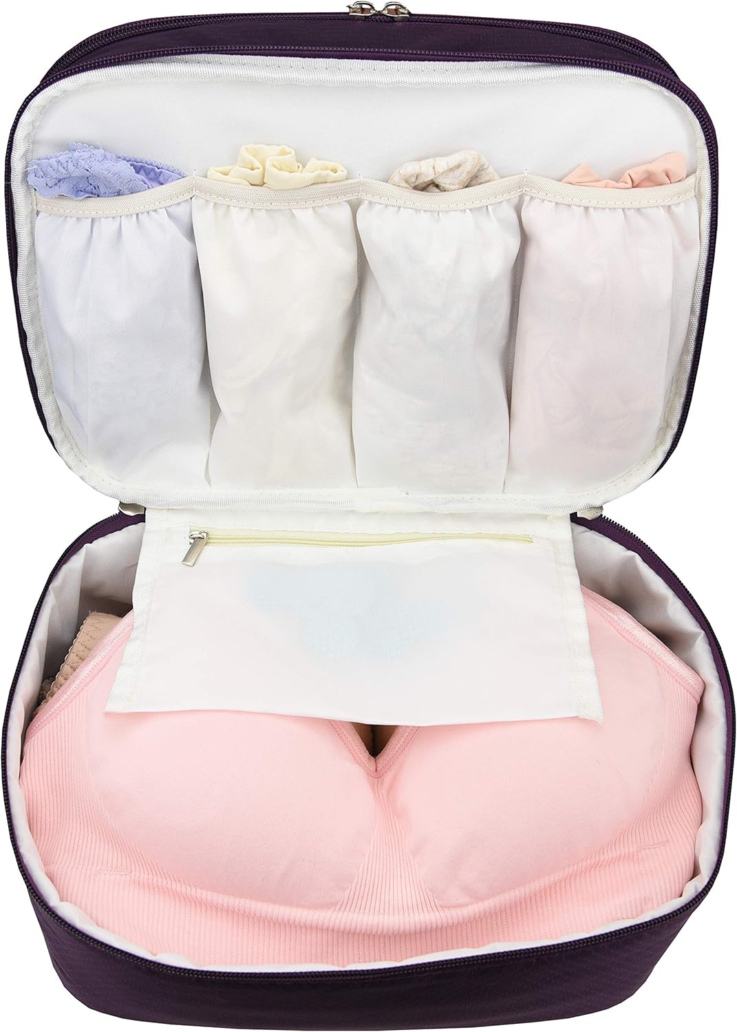 Travel Organizer Underwear Bag - Large Double Layer Packing Storage Bag – Fits Large Bra, Socks, Underpants, Cosmetic, Toiletry kit