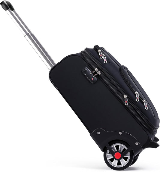 ROPLUS Laduga Softside Expandable Luggage with Large Wheels Carry-On Luggage Suicase (Purple, 21-Inch)