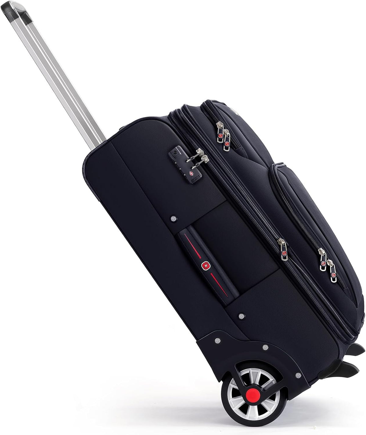 ROPLUS Laduga Softside Expandable Luggage with Large Wheels Carry-On Luggage Suicase (Purple, 21-Inch)