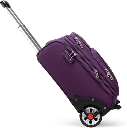 ROPLUS Laduga Softside Expandable Luggage with Large Wheels Carry-On Luggage Suicase (Purple, 21-Inch)