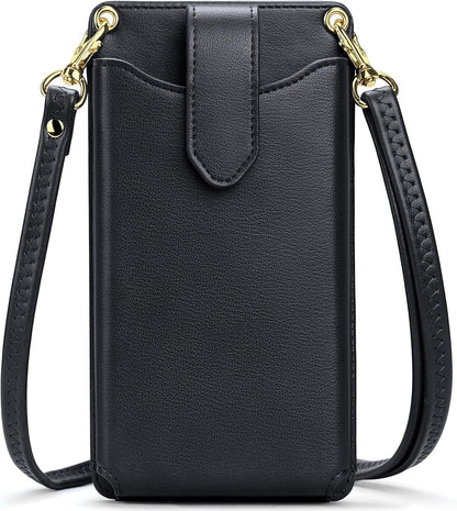 Small Crossbody Cell Phone Purse for Women Vegan Leather Crossbody Phone Bag with RFID Card Slots Adjustable Strap