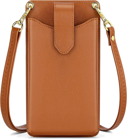 Small Crossbody Cell Phone Purse for Women Vegan Leather Crossbody Phone Bag with RFID Card Slots Adjustable Strap