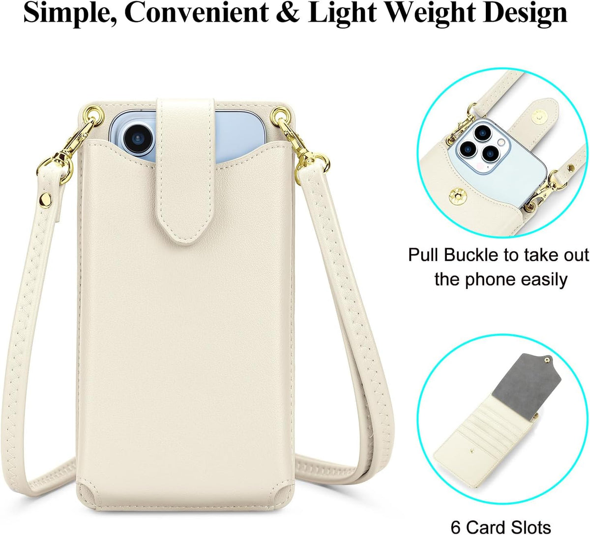 Small Crossbody Cell Phone Purse for Women Vegan Leather Crossbody Phone Bag with RFID Card Slots Adjustable Strap