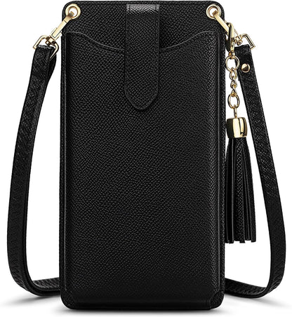 Small Crossbody Cell Phone Purse for Women Vegan Leather Crossbody Phone Bag with RFID Card Slots Adjustable Strap
