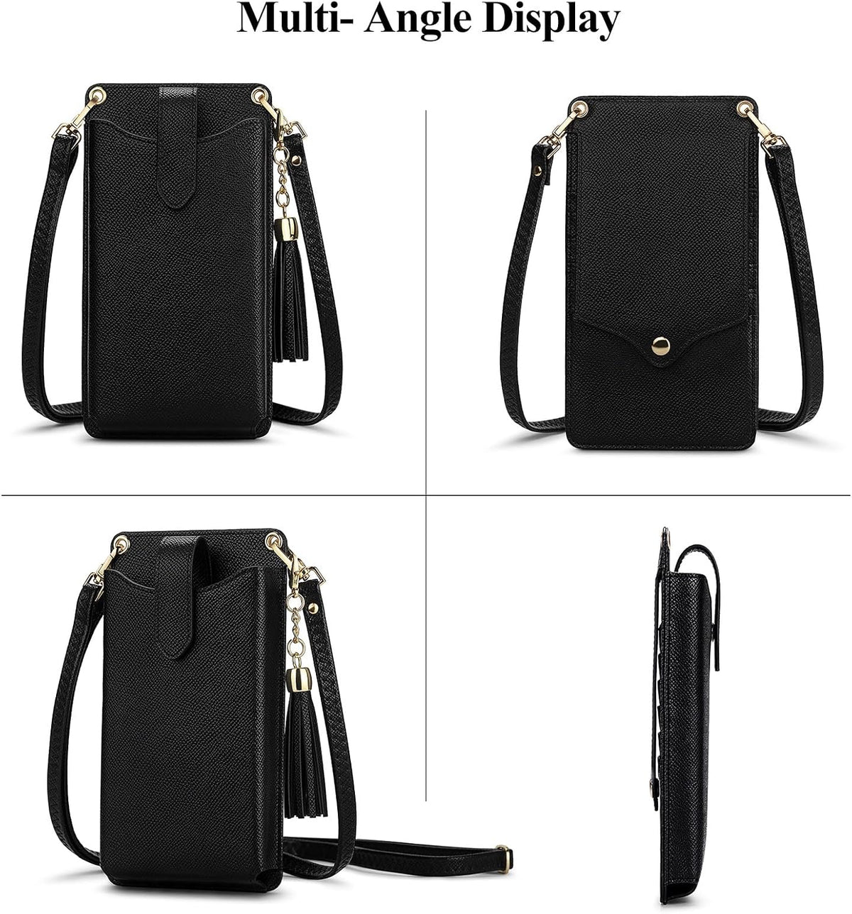 Small Crossbody Cell Phone Purse for Women Vegan Leather Crossbody Phone Bag with RFID Card Slots Adjustable Strap