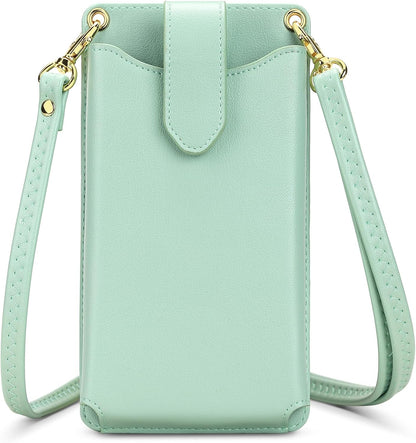 Small Crossbody Cell Phone Purse for Women Vegan Leather Crossbody Phone Bag with RFID Card Slots Adjustable Strap