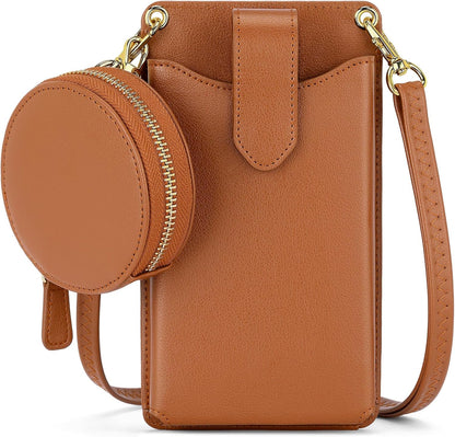 Small Crossbody Cell Phone Purse for Women Vegan Leather Crossbody Phone Bag with RFID Card Slots Adjustable Strap