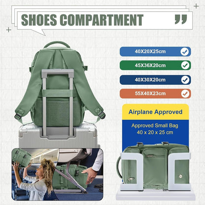 40x20x25cm Carry On Luggage Laptop Bag Anti-Theft Men Women's Bag For Sports Trekking Travel Backpack Cabin Bag(Beige)
