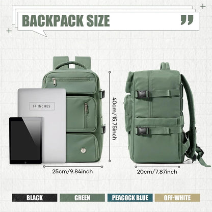 40x20x25cm Carry On Luggage Laptop Bag Anti-Theft Men Women's Bag For Sports Trekking Travel Backpack Cabin Bag(Beige)