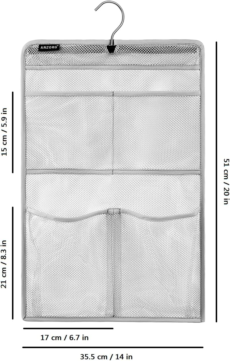 Mesh Shower Organizer Hanging Caddy Quick Dry Bathroom Storage for Toiletry Accessories with Rotating Hanger (12 Pockets)