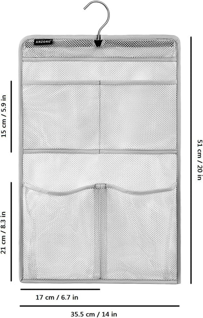 Mesh Shower Organizer Hanging Caddy Quick Dry Bathroom Storage for Toiletry Accessories with Rotating Hanger (12 Pockets)