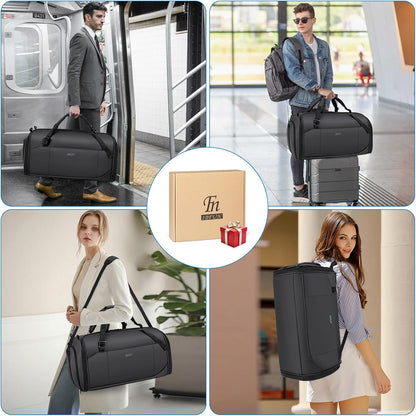 Convertible Garment Bags for Travel - Carry on Garment Duffle Bag with Backpack Straps for Men Women, 4 in 1 Large Travel Duffel Bags with Shoes Compartment Hanging Suit Dress Weekender Bag 3pcs Set