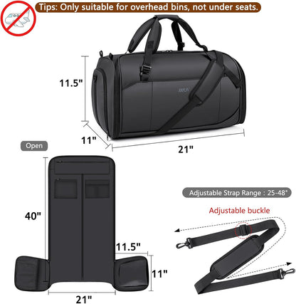 Convertible Garment Bags for Travel - Carry on Garment Duffle Bag with Backpack Straps for Men Women, 4 in 1 Large Travel Duffel Bags with Shoes Compartment Hanging Suit Dress Weekender Bag 3pcs Set