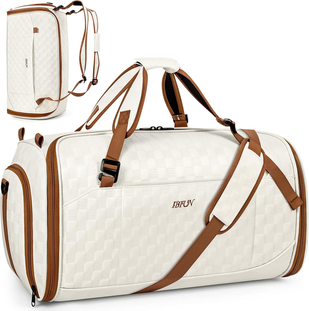 Convertible Garment Bags for Travel - Carry on Garment Duffle Bag with Backpack Straps for Men Women, 4 in 1 Large Travel Duffel Bags with Shoes Compartment Hanging Suit Dress Weekender Bag 3pcs Set