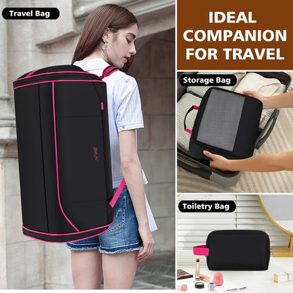 Convertible Garment Bags for Travel - Carry on Garment Duffle Bag with Backpack Straps for Men Women, 4 in 1 Large Travel Duffel Bags with Shoes Compartment Hanging Suit Dress Weekender Bag 3pcs Set