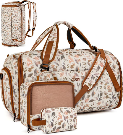 Convertible Garment Bags for Travel - Carry on Garment Duffle Bag with Backpack Straps for Men Women, 4 in 1 Large Travel Duffel Bags with Shoes Compartment Hanging Suit Dress Weekender Bag 3pcs Set