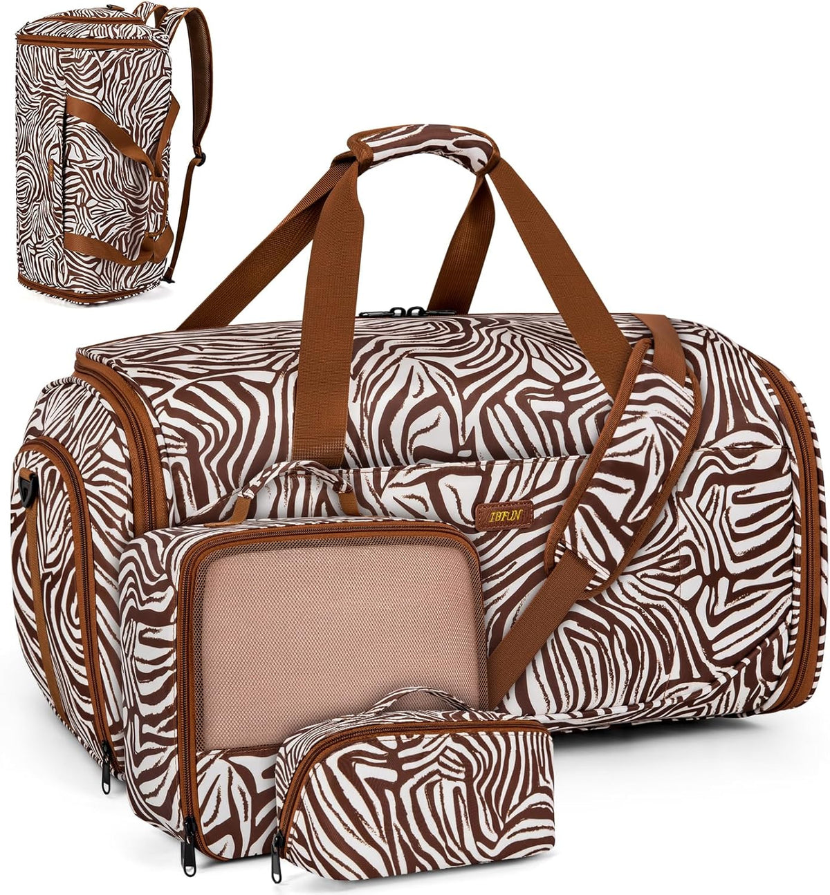 Convertible Garment Bags for Travel - Carry on Garment Duffle Bag with Backpack Straps for Men Women, 4 in 1 Large Travel Duffel Bags with Shoes Compartment Hanging Suit Dress Weekender Bag 3pcs Set