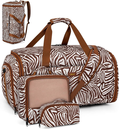 Convertible Garment Bags for Travel - Carry on Garment Duffle Bag with Backpack Straps for Men Women, 4 in 1 Large Travel Duffel Bags with Shoes Compartment Hanging Suit Dress Weekender Bag 3pcs Set