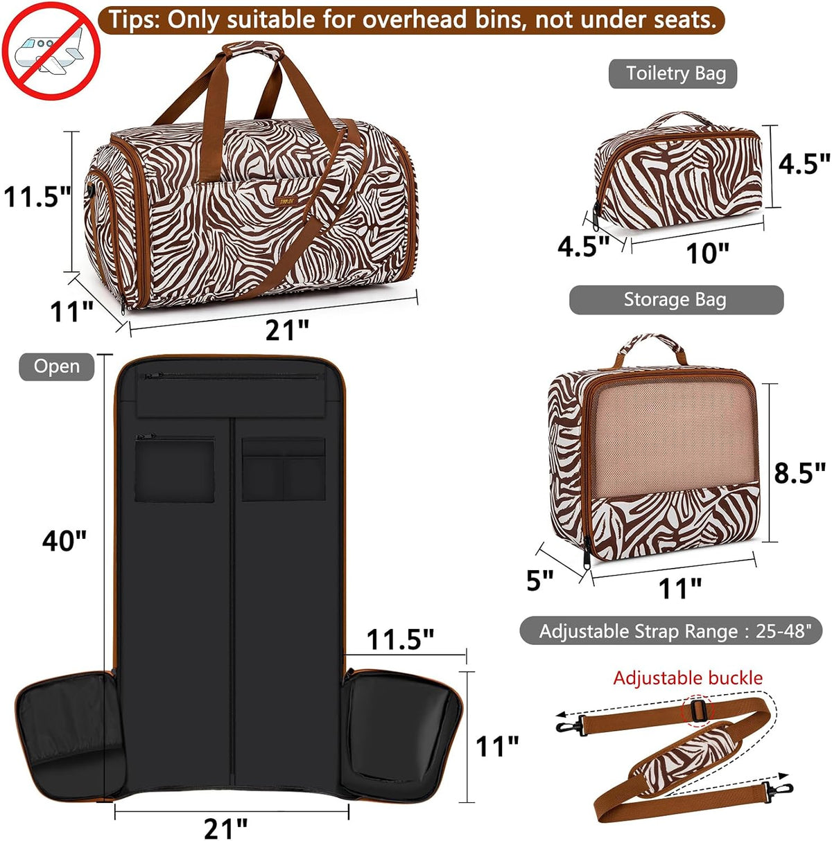 Convertible Garment Bags for Travel - Carry on Garment Duffle Bag with Backpack Straps for Men Women, 4 in 1 Large Travel Duffel Bags with Shoes Compartment Hanging Suit Dress Weekender Bag 3pcs Set